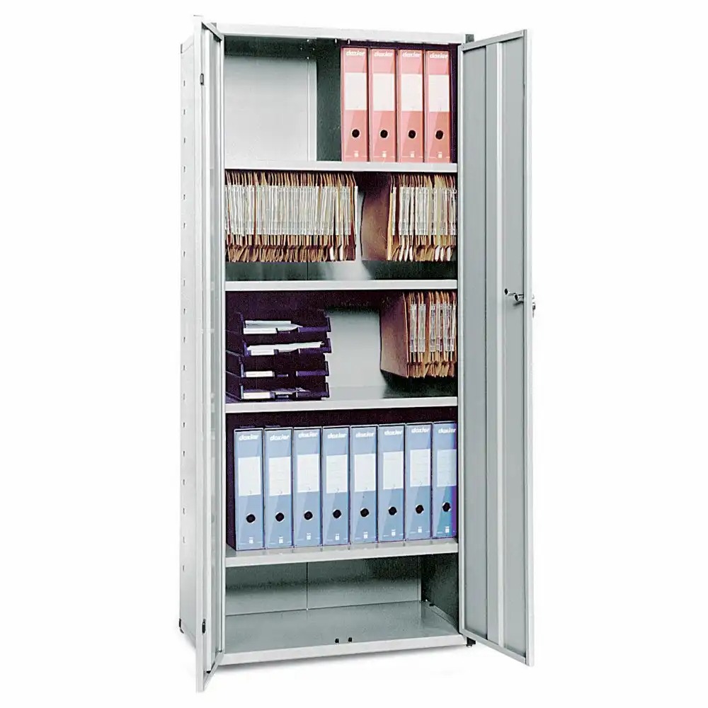 Dulap metalic Ingeco, gri, 80x44x183 cm, 2 usi batante, 4 polite - Organizeaza-ti spatiul cu eficienta si securitate!