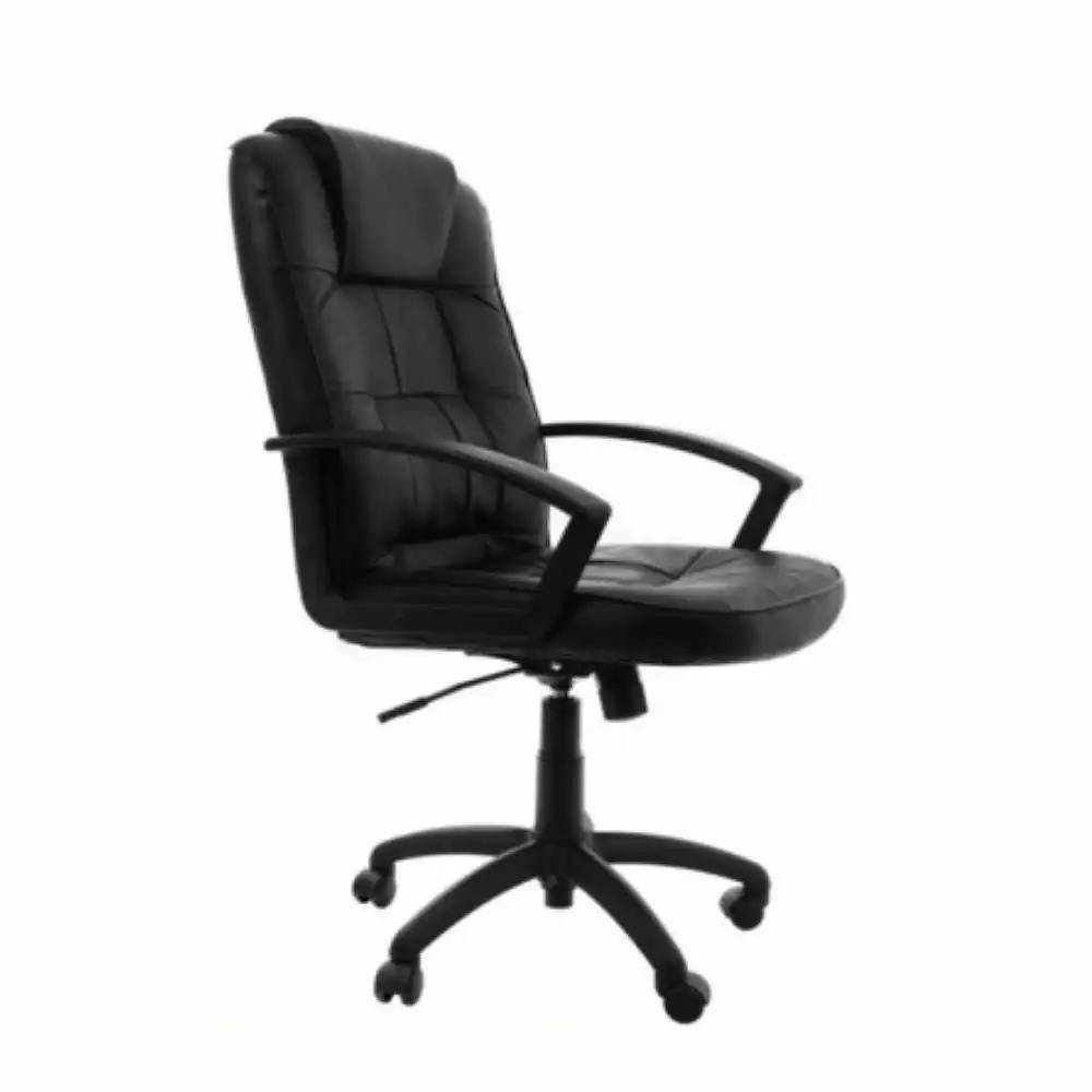 Scaun directorial CMX 2048, piele ecologica neagra, spatar inalt, balans blocabil, suport ergonomic