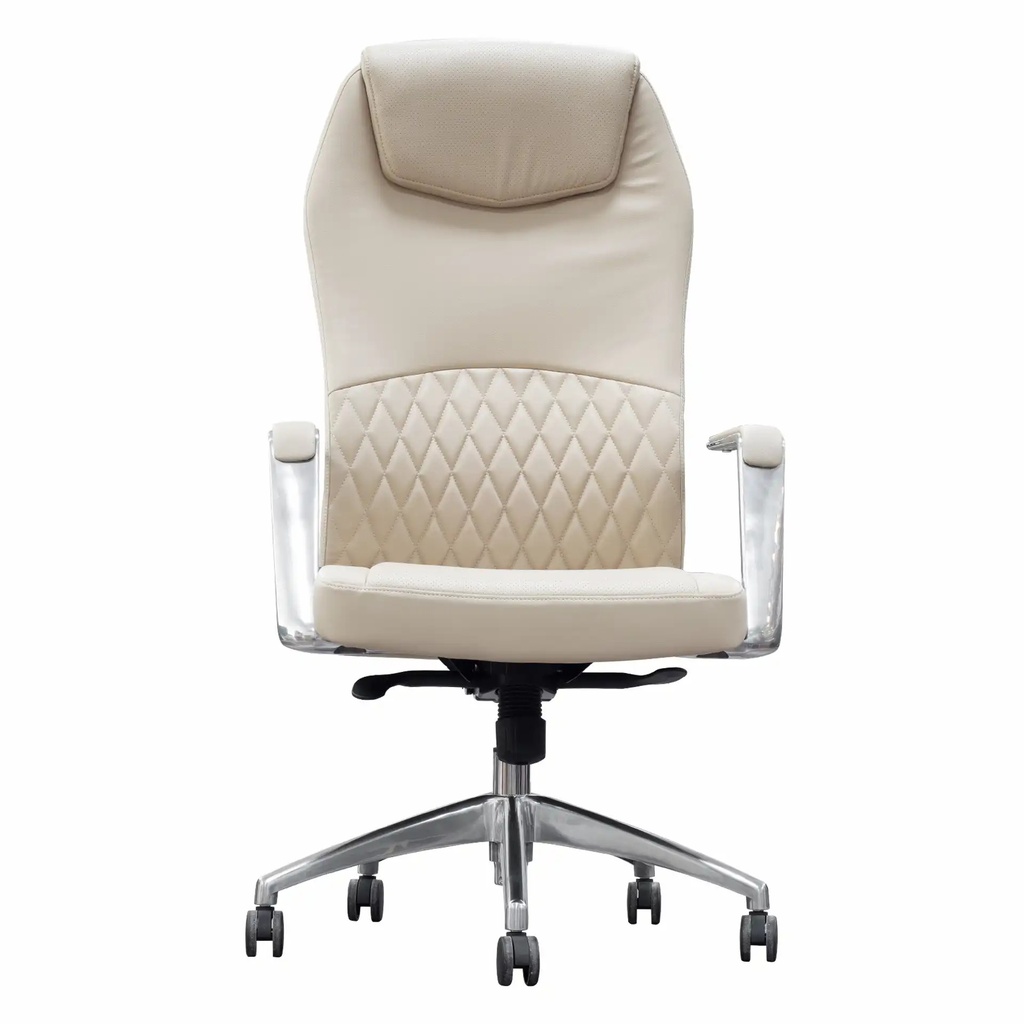 Scaun operational Crono, piele ecologica alba, ergonomic si elegant, capacitate 130 kg