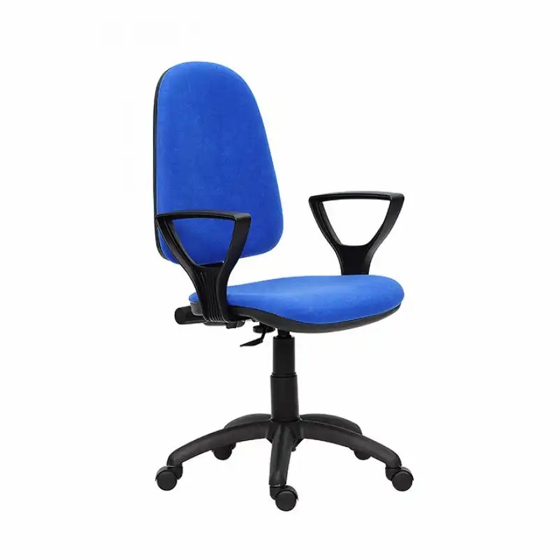 Scaun ergonomic Golf LX cu brate, albastru, Cagli C11, fabricat in Romania, reglabil si stabil, pentru birou sau acasa