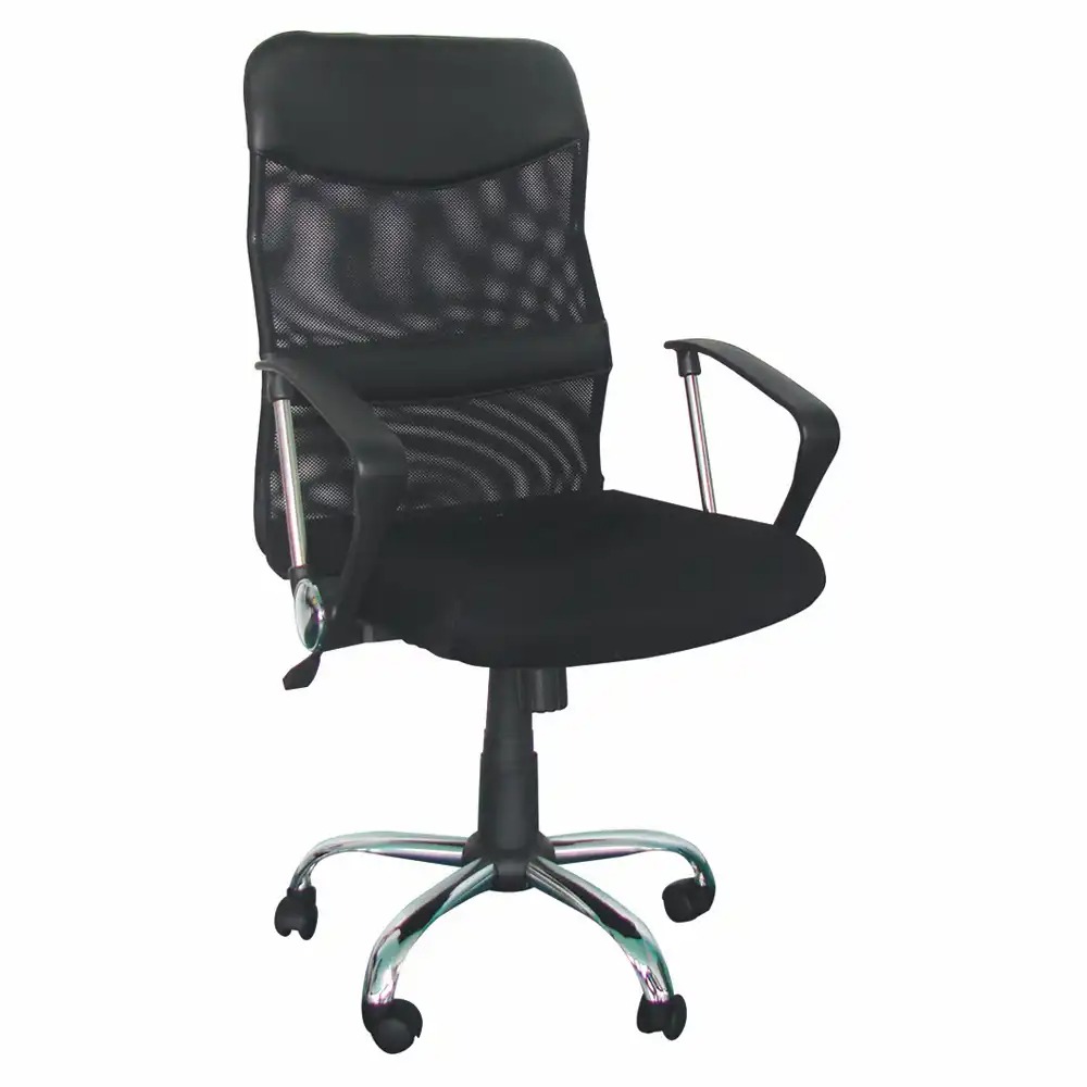 Scaun operational CMX 935, negru, ergonomic, tapitat cu piele eco, stabilitate si confort