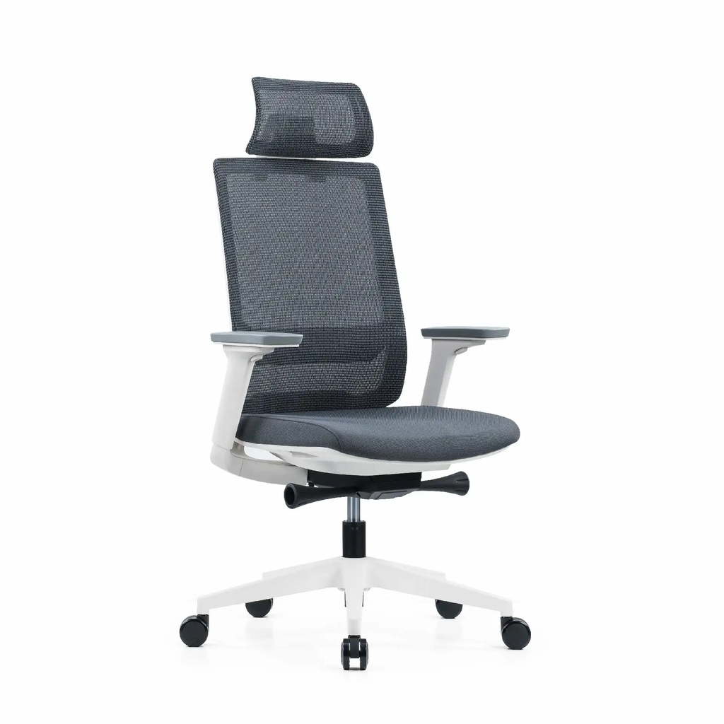 Scaun operational ergonomic Meteor X, cu tetiera reglabila, gri, suport pana la 130 kg