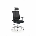 Scaun Vertigo cu Tetiera, Stofa Neagra, Ergonomic, Reglabil, Baza rezistenta