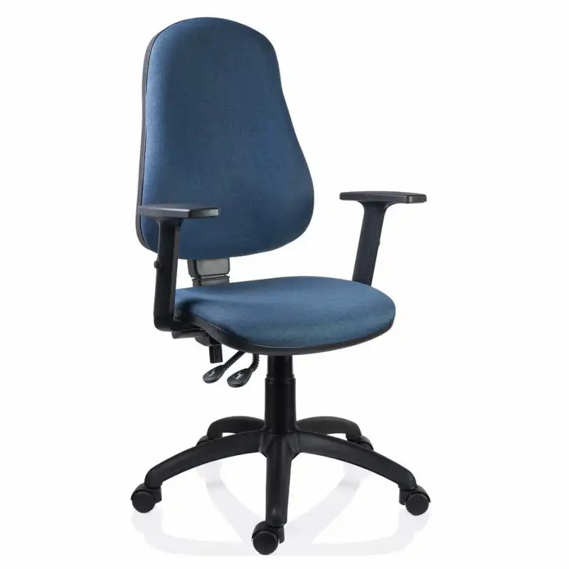 Scaun Xenia Cagli C06 cu Brate, Albastru, Ergonomic si Reglabil, Poliuretan de Densitate Mare