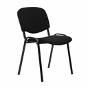 Scaun vizitator Niky, stofa neagra, suprapozabil, capacitate 120 kg