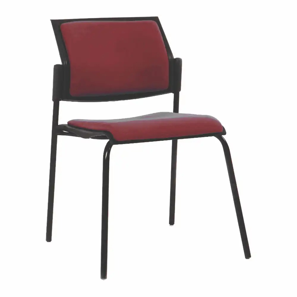 Scaun vizitator Filo, plastic, rosu, robust si confortabil, pentru asteptare si conferinte