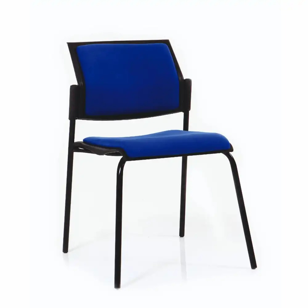 Scaun vizitator Filo, plastic, albastru, cadru otel, confortabil, durabil