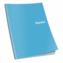 Caiet cu spirala A5 Genius, 80 file, 70 g, matematica, coperta PP, culori reci, ideal pentru notite organizate