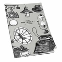 Caiet cusut A6, 80 file, 70 g, matematica, coperta design vintage, ideal pentru notarea notelor si calculele -   Hartie 70 g/mp