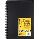 Caiet schite Derwent A4, 200g/mp, 40 file, hartie neagra pentru acuarela - ideal pentru artisti si desenatori