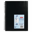 Caiet schite Derwent Professional A4, 165g/mp, 56 file, negru - Ideal pentru acuarela, coperta tare