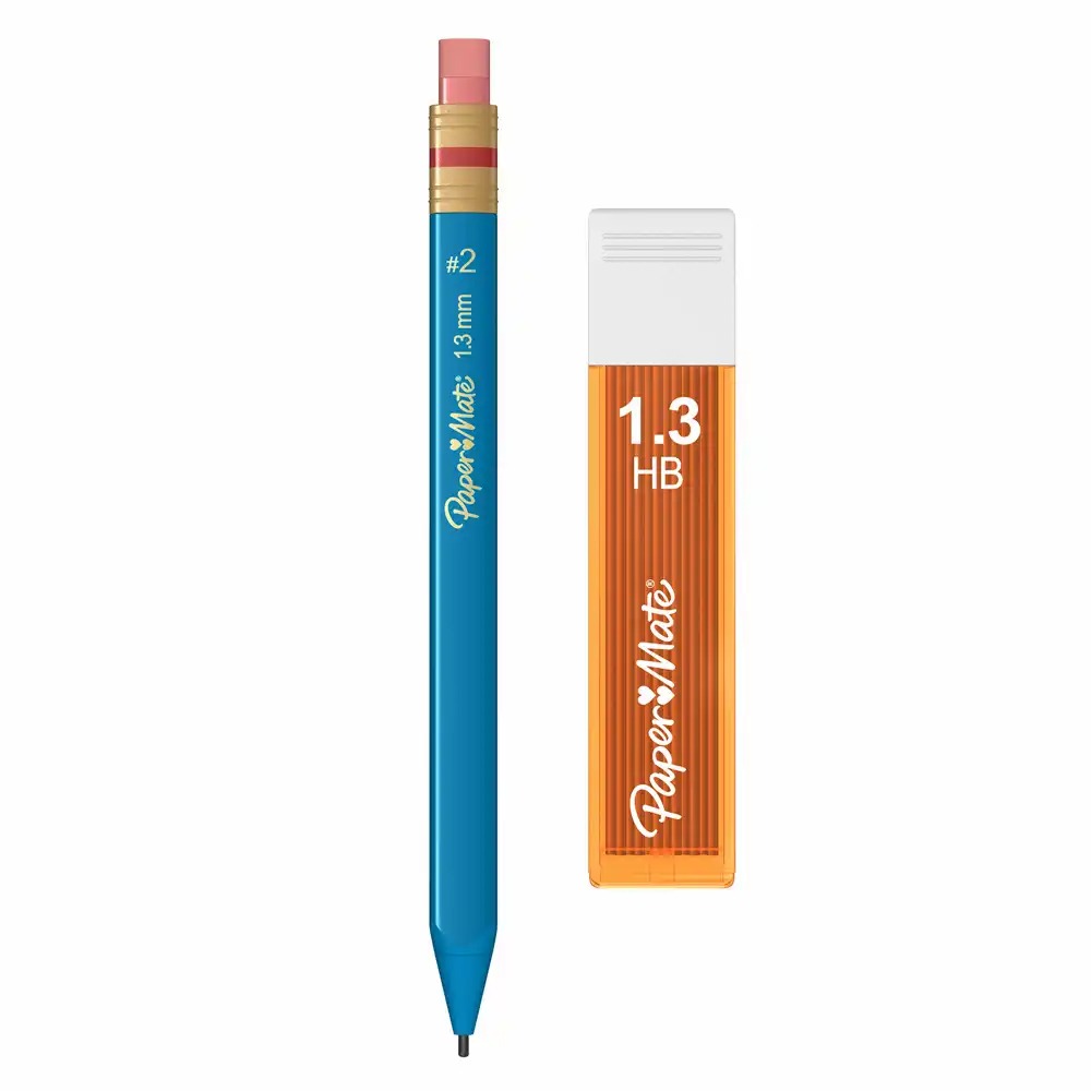 Creion mecanic Papermate Mates, 1.3 mm, Corp Triunghiular, Mina Rezistenta, Etui Inclus