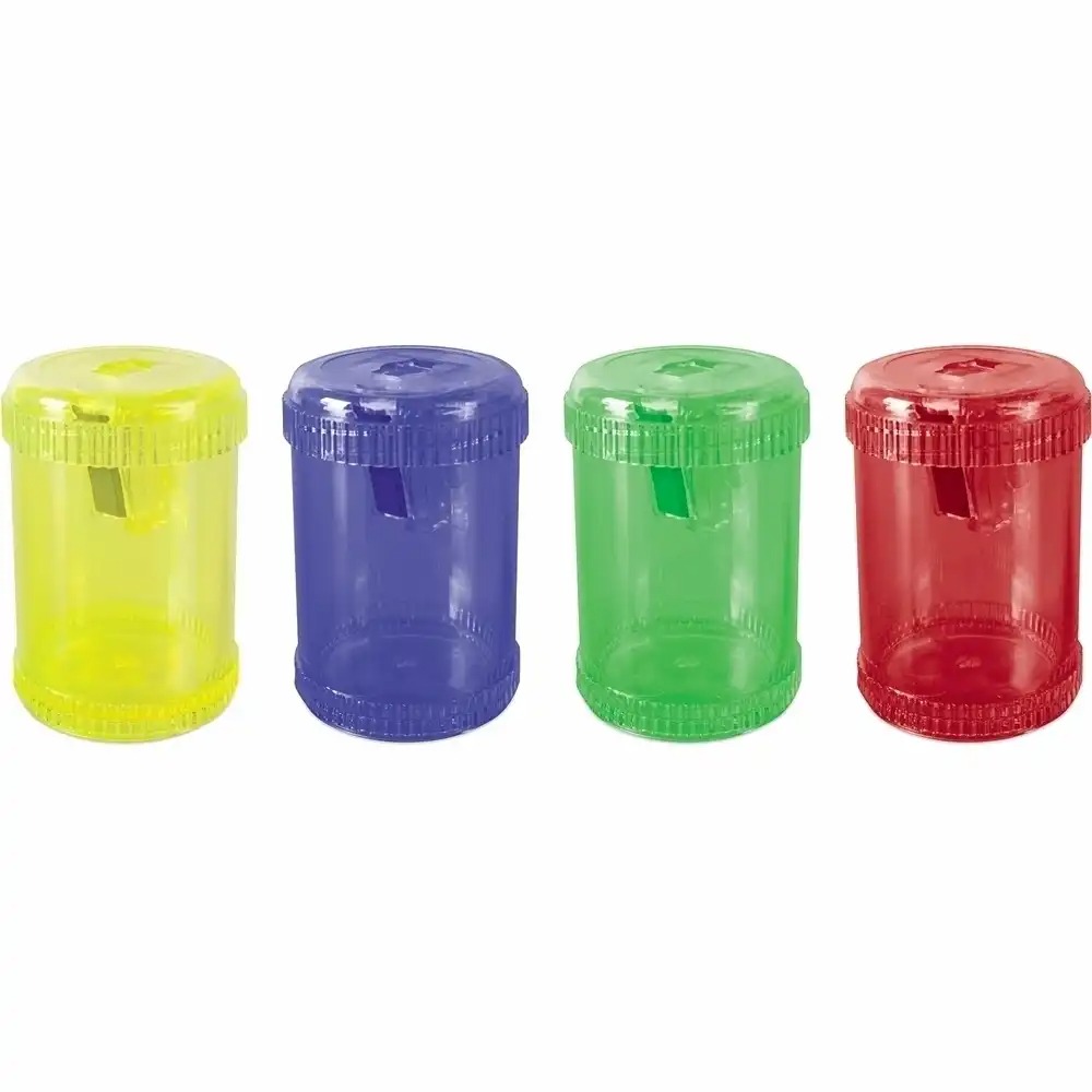 Ascutitoare plastic Donau cu container, ascutire precisa, design compact, variante de culori, ideal pentru scoala, birou sau acasa