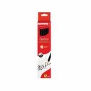 Creion grafit Kores, set 12 buc, forma hexagonala, ideal pentru scris si desen
