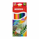 Set 12 creioane acuarela Kores cu pensula, culori vibrante pentru artisti amatori si profesionisti