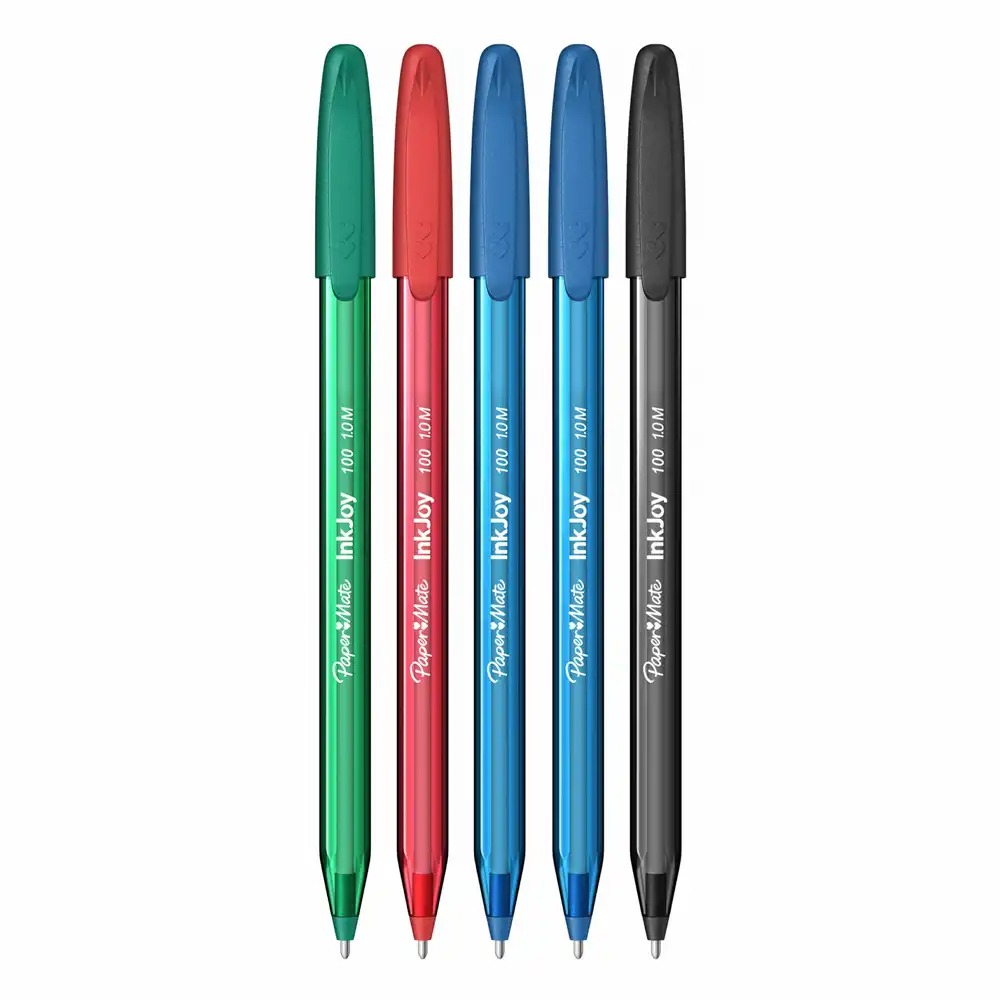 Set 5 pixuri Papermate Inkjoy 100C, Scriere Eficienta, Design Ergonomic, Cerneala Gel, Culori Standard