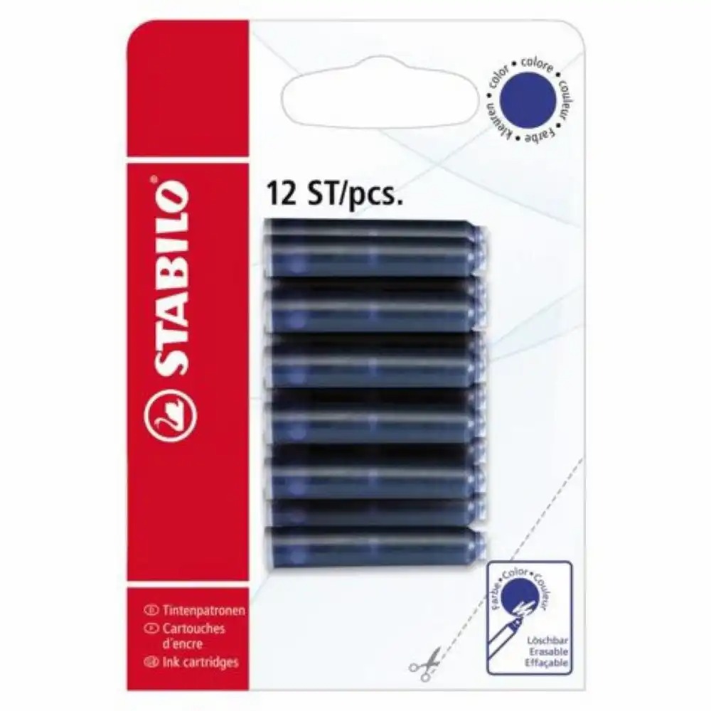 Set 12 Cartuse Cerneala Stabilo, Culori Variate, Calitate Superioara