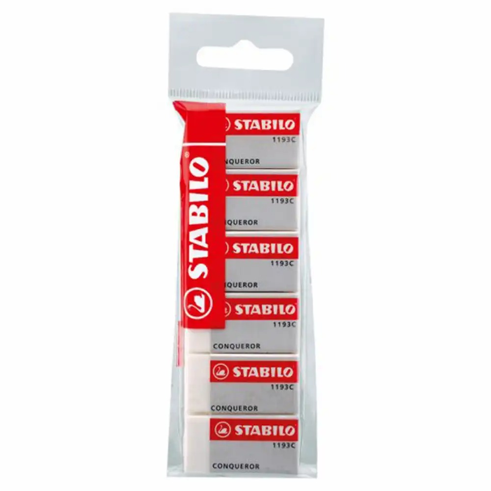Set 6 Radiere Stabilo Conqueror 1193, Cautiune Sintetica, Forma Triunghiulara, Durabile
