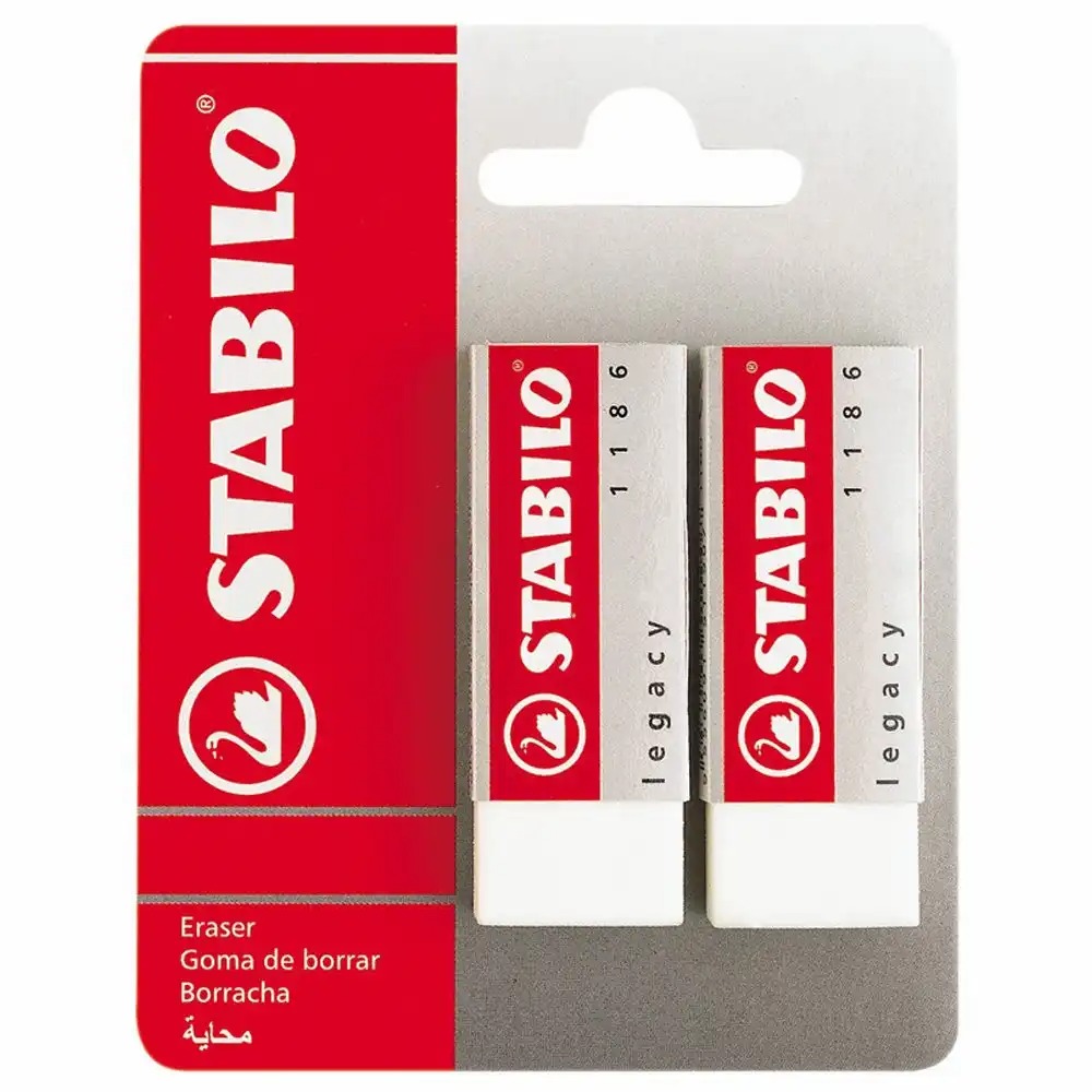 Set 2 radiere Stabilo Legacy 1186, cauciuc sintetic, moale si eficiente