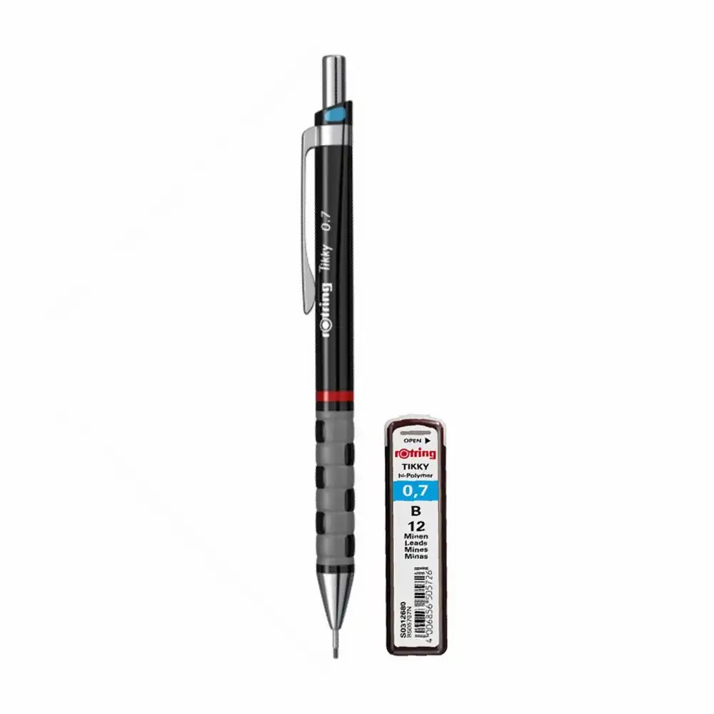 Set Rotring Tikky III Original, Creion Mecanic 0.7 mm, Design Ergonomic, Diverse Culori