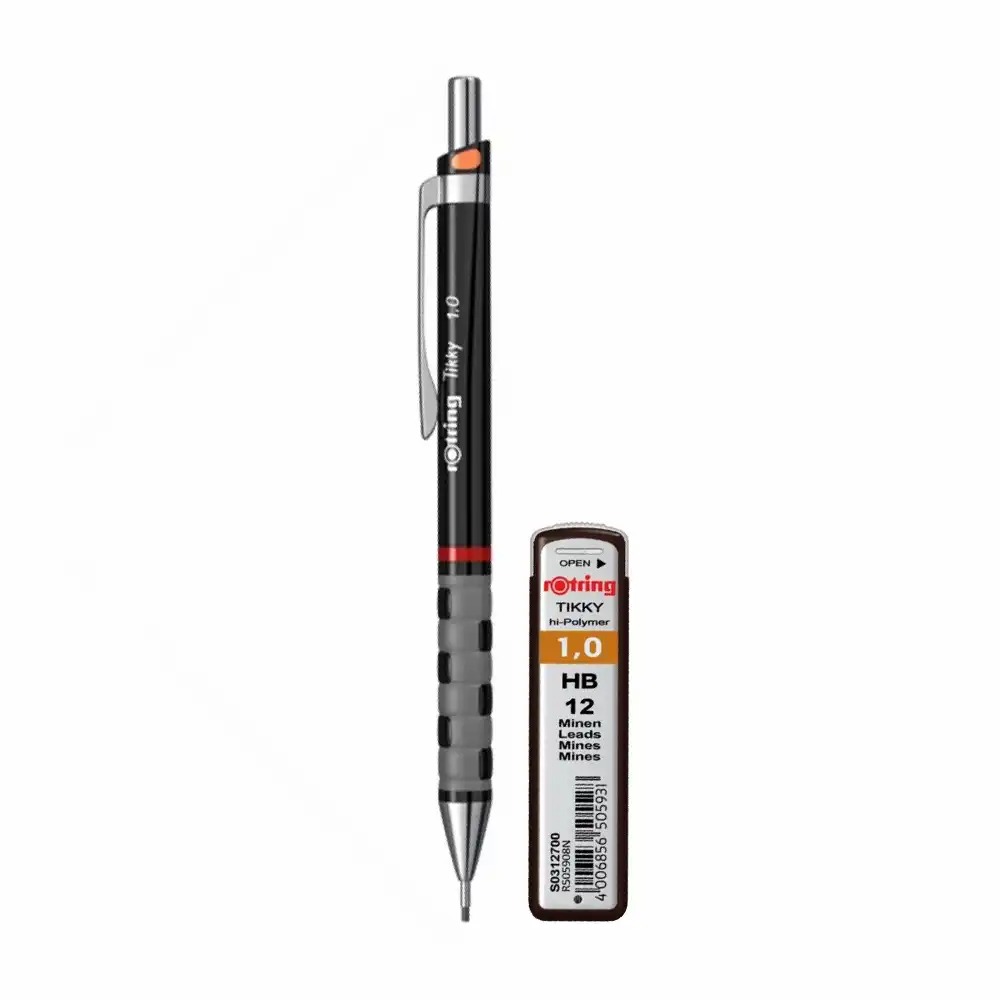 Set Rotring Tikky III Original, Creion Mecanic 0.9 mm + Mine HB, Ergonomic si Durabil