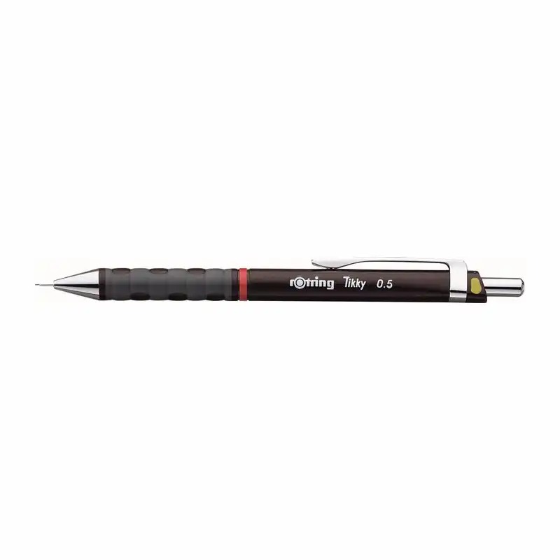 Creion mecanic Rotring Tikky III Original, 0.5 mm, Corp Galben, Metalic, Radiera Incorporata