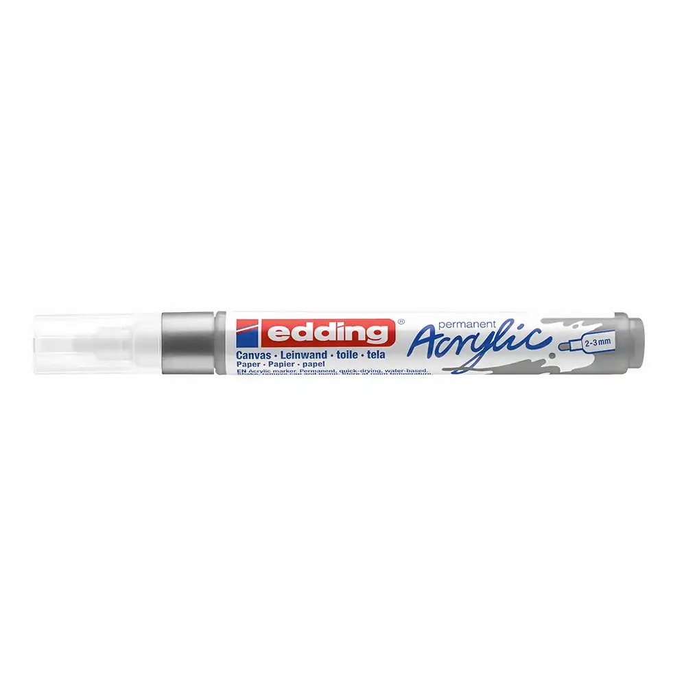 Marker acrilic Edding 5100, varf 2-3 mm, argintiu - Versatilitate si precizie pentru artisti creative