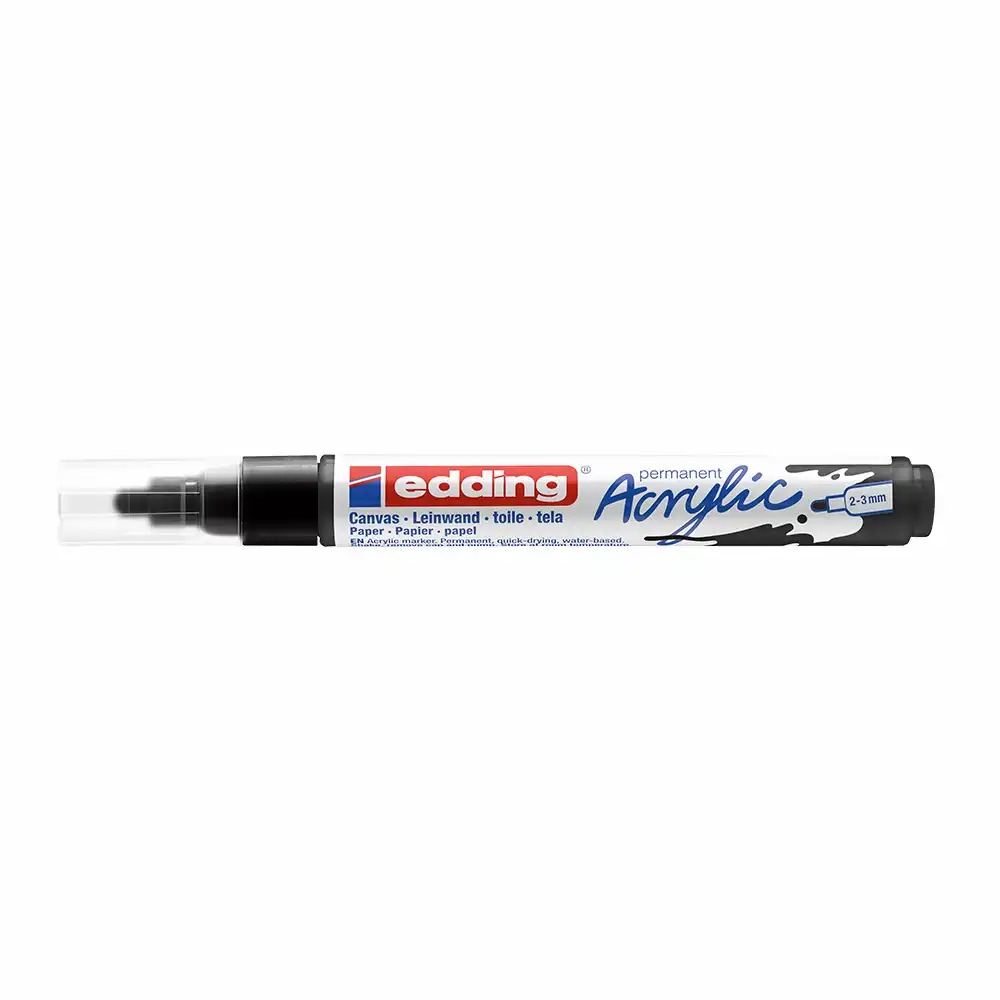 Marker acrilic Edding 5100, Varf 2-3 mm, Negru - Pictura Profesionala pe O Suprafata Variata