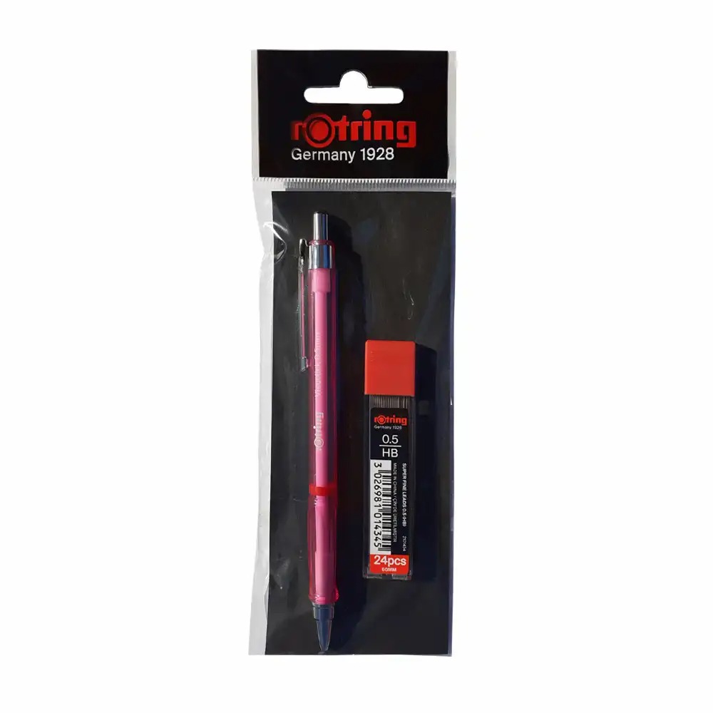 Set creion mecanic Rotring Visuclick 0.5 mm + etui 24 mine, grip ergonomic, varf calibrat, diverse culori