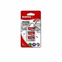 Radiera Kores KE-30, Moale din Cauciuc Sintetic, 40 x 21 x 10 mm, 3 Bucati, Alb/Albastru/Verde