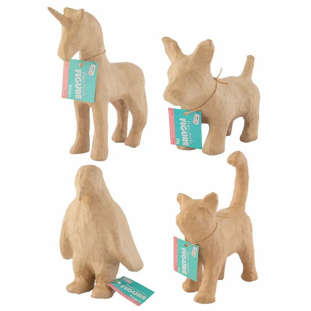 Set 6 Decoratiuni din hartie Creative Craft, Animale Diverse, 14 cm, Ideal Pentru Proiecte Artistice