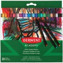Carioci lavabile DERWENT Academy, 20 culori, solubile in apa, pentru artisti in devenire