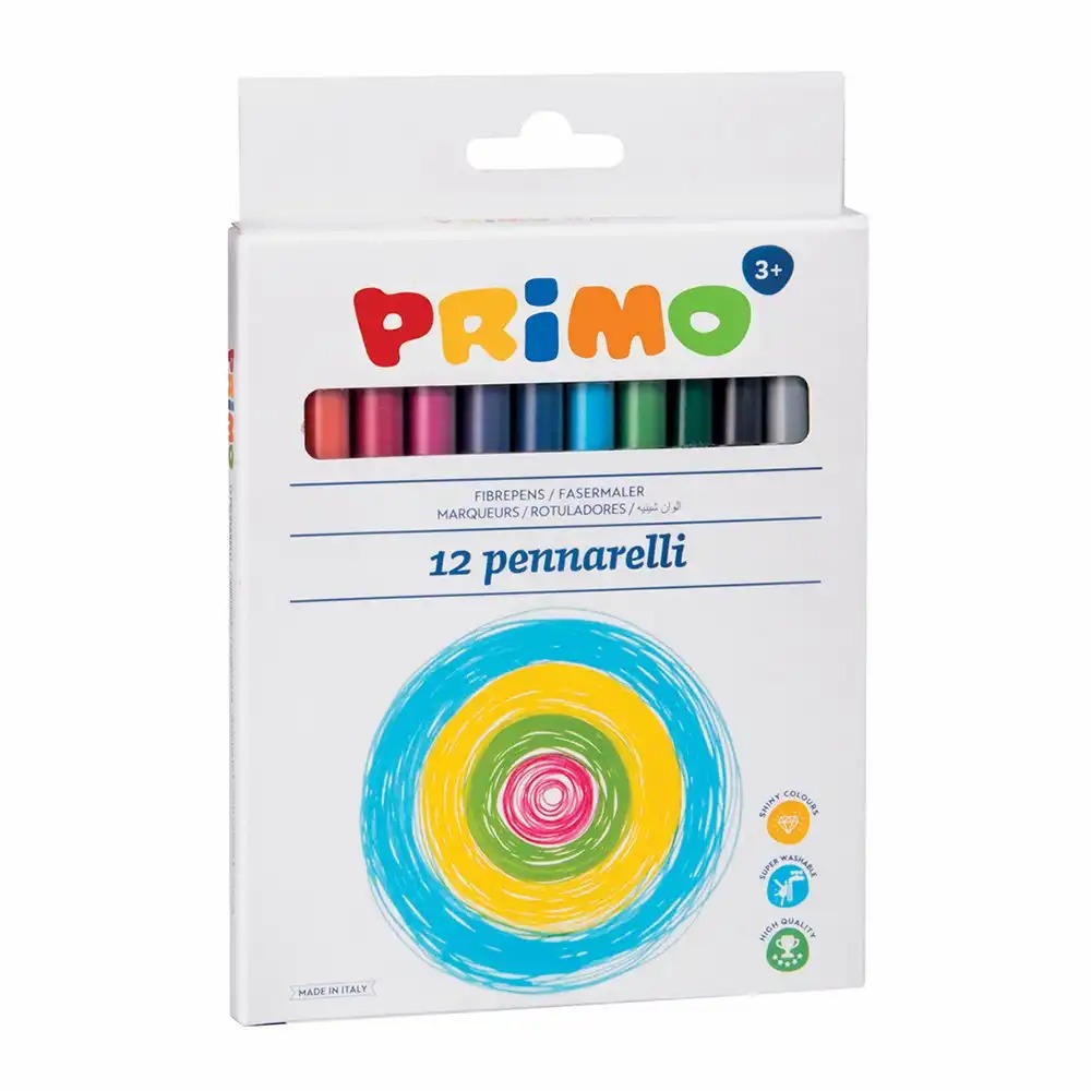 Set 12 markere colorate Morocolor Primo, cerneala pe baza de apa, rezistenta 5 zile, varf 2 mm