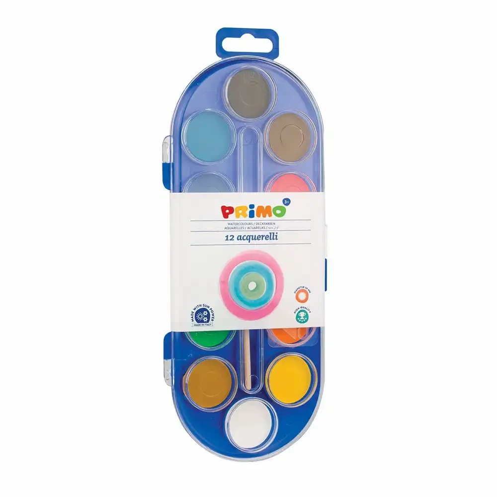 Acuarele Morocolor Primo, Diametru 30 mm, 12 Culori, Culori Vibrante, Tehnica Strat cu Strat, Versatilitate Creativa, Set Complet