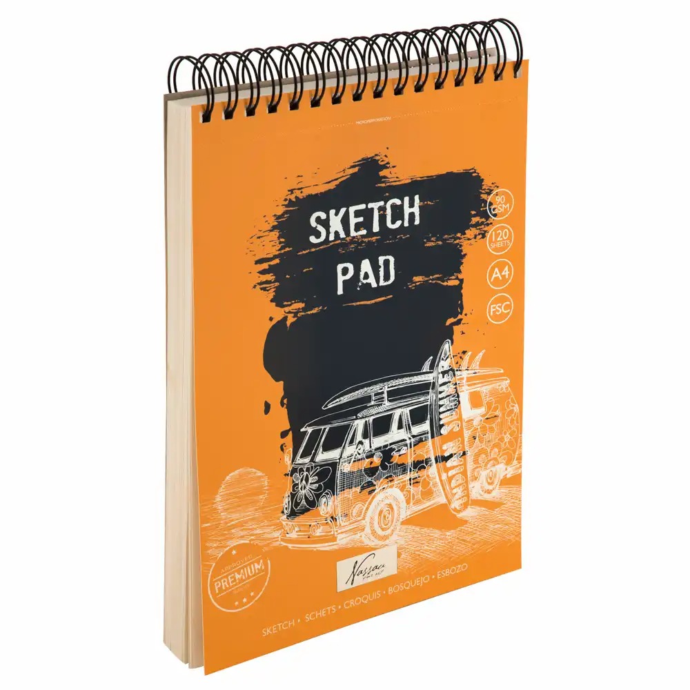Bloc de schite Creative Craft A4, 120 file, 90 g, spirala metalica, ideal pentru creioane si pastel