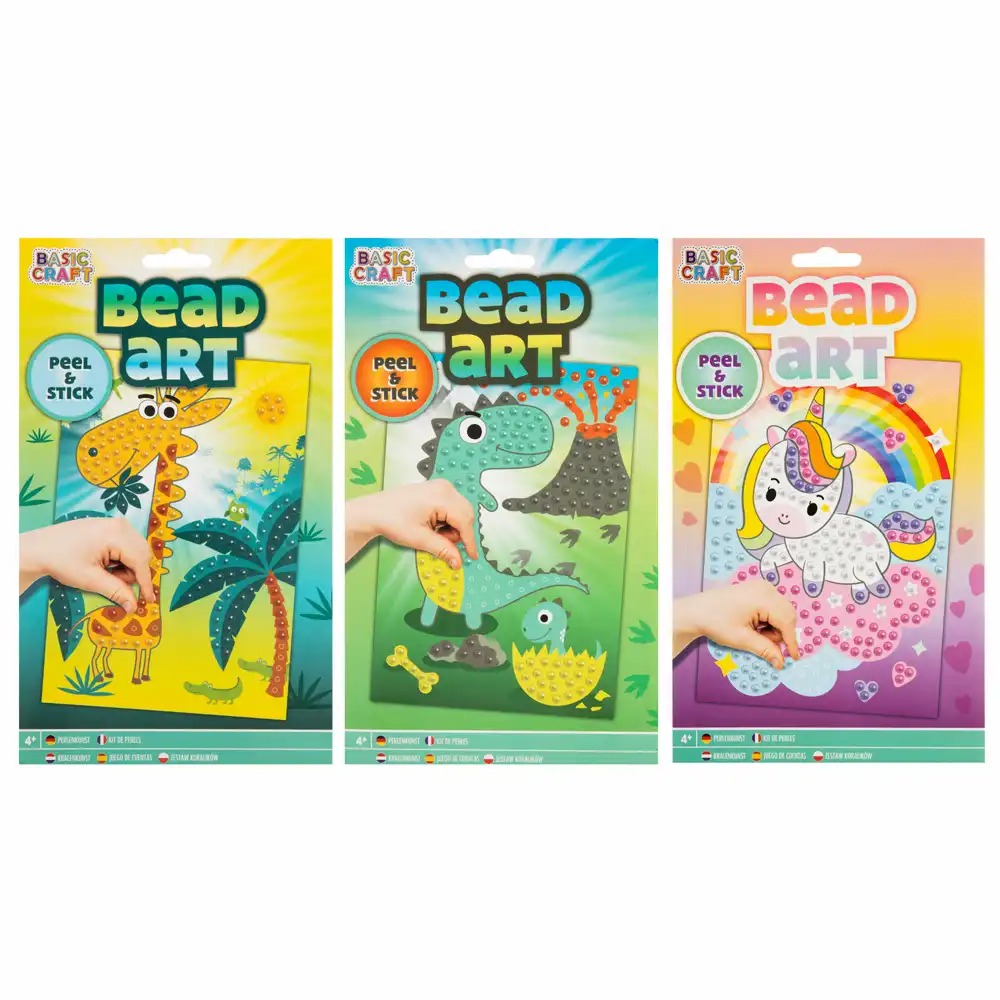 Set creativ Mozaic Bead Art Grafix 25x15 cm, activitate educativa si distractiva pentru copii, sigur si non-toxic