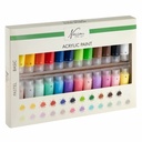 Set culori acrilice Nassau Fine Art, 24 culori, 22 ml - Culori acrilice non-toxice, uscare rapida, pigmenti de calitate