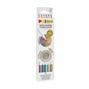 Set 6 creioane colorate Morocolor Primo Minabella, culori metalizate - Pentru arta stralucitoare