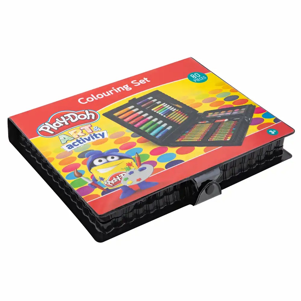 Set 80 accesorii pictura si desen Play-Doh, creativitate nelimitata pentru copii, joc educativ sigur