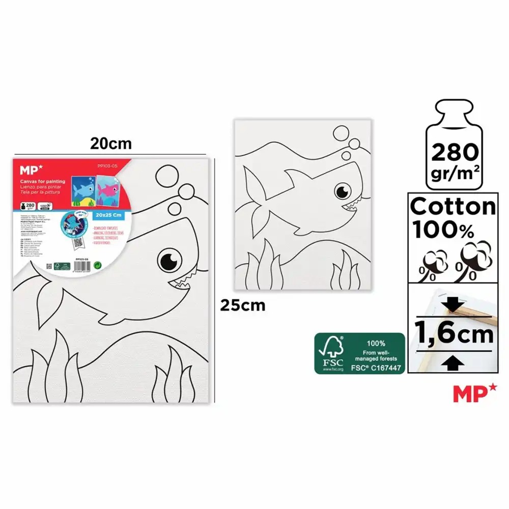 Canvas Main Paper 20x25 cm, 280gr/mp, Rechin, Ideal pentru Pictura in Ulei si Acrilic