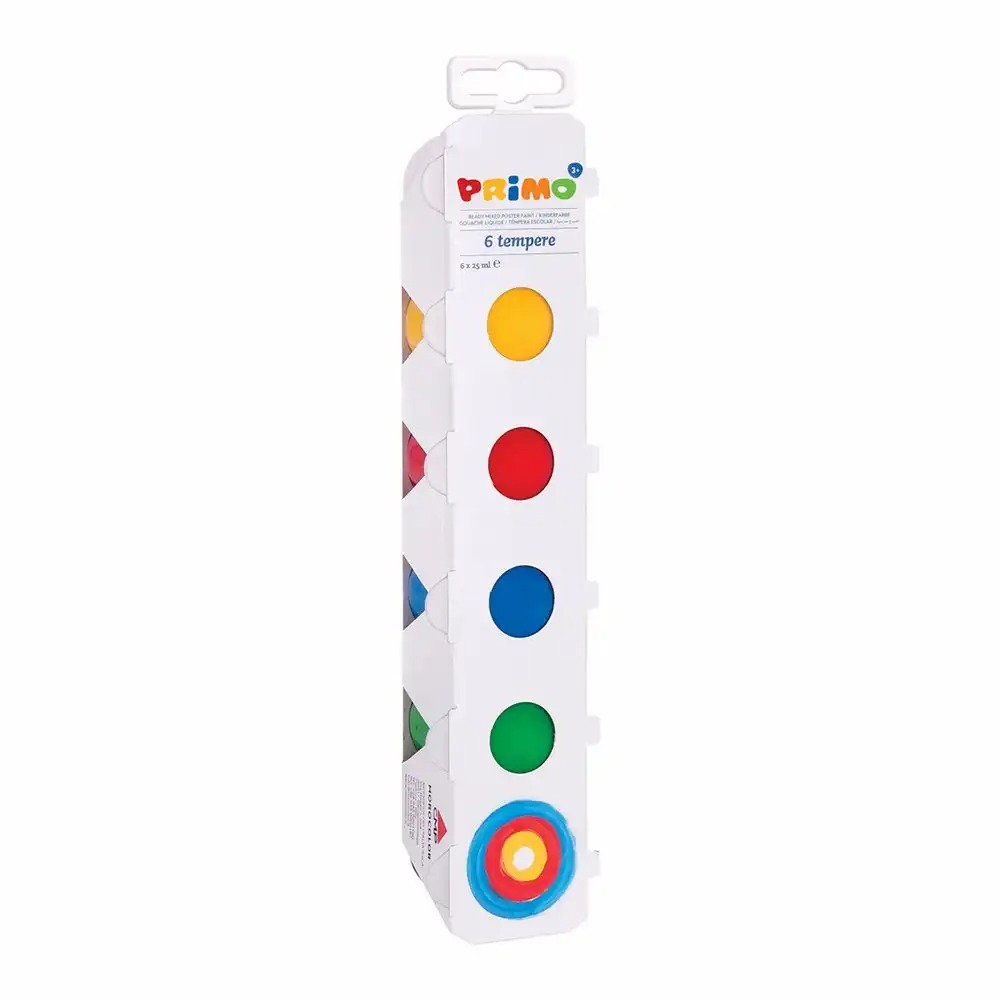 Tempera Morocolor Primo, 25 ml, 6 culori vibrante pentru proiecte artistice variate