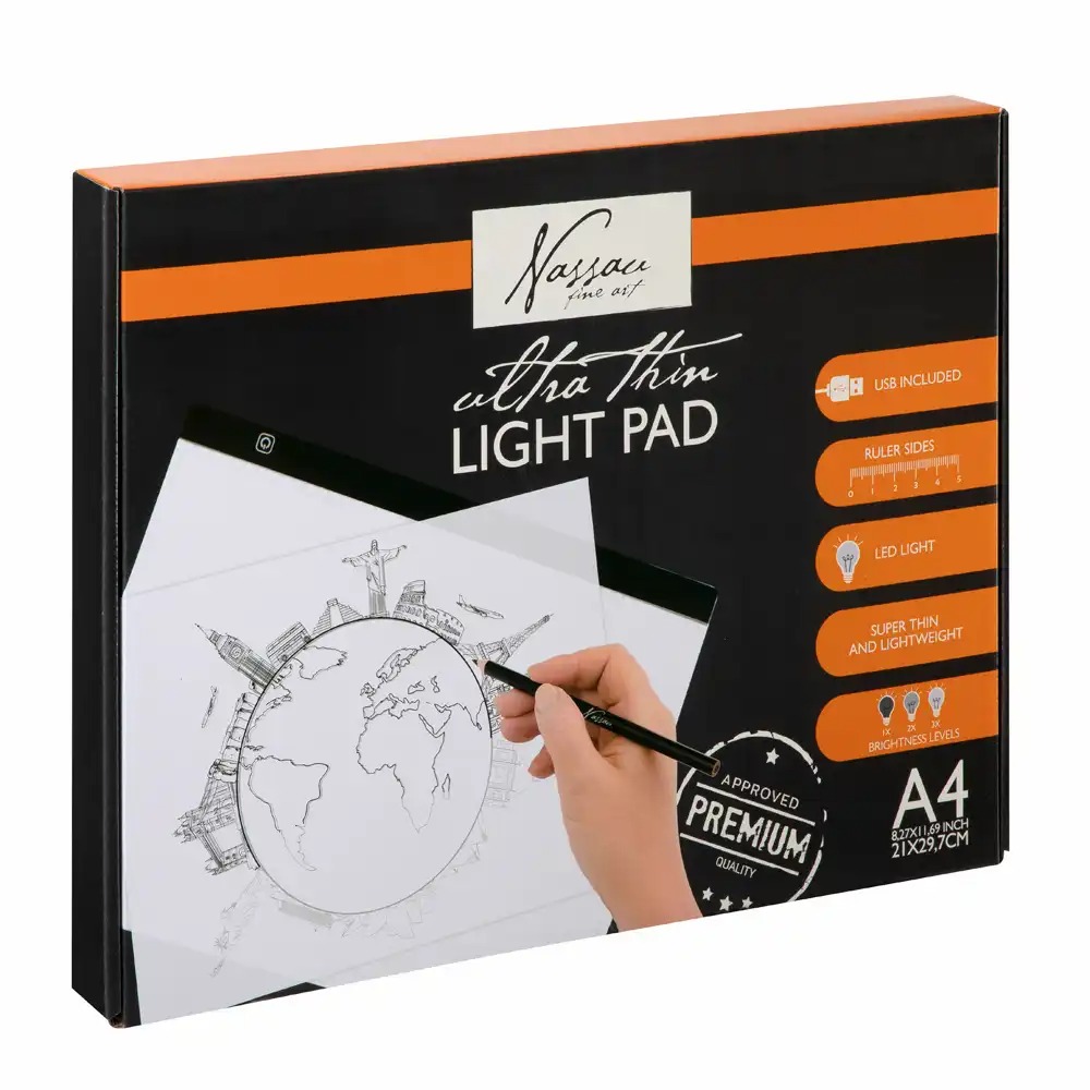 Tableta LED Nassau Creative Craft A4, Desen cu Detalii Fine, Portabila, Cablu USB
