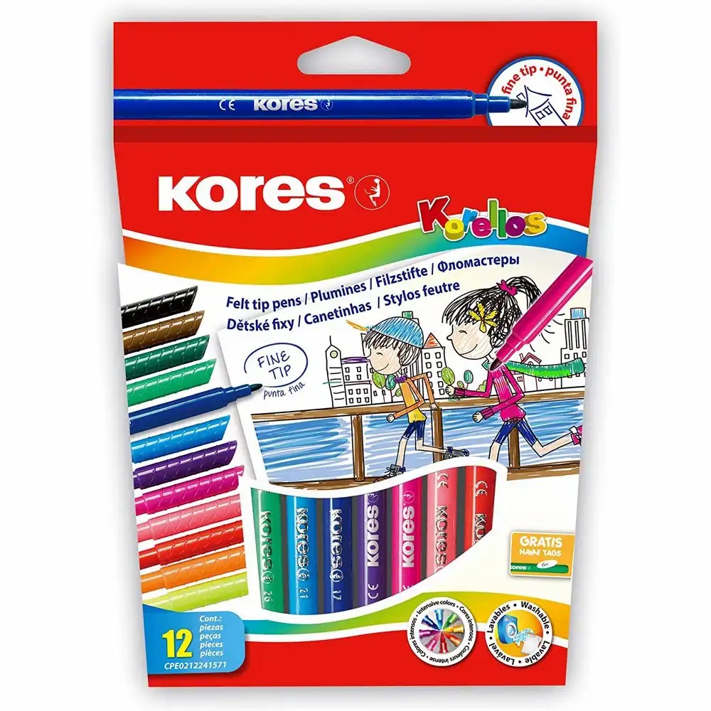 Set 12 Carioci Kores, Corp Plastic, Capac Ventilat, Culori Variate