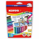 Set 12 Carioci Kores, Corp Plastic, Capac Ventilat, Culori Variate