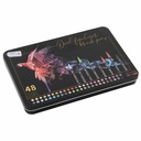 Set 48 markere Creative Craft, Varfuri Duble Pensula si Liner, Culori Diverse, Cutie Metalica
