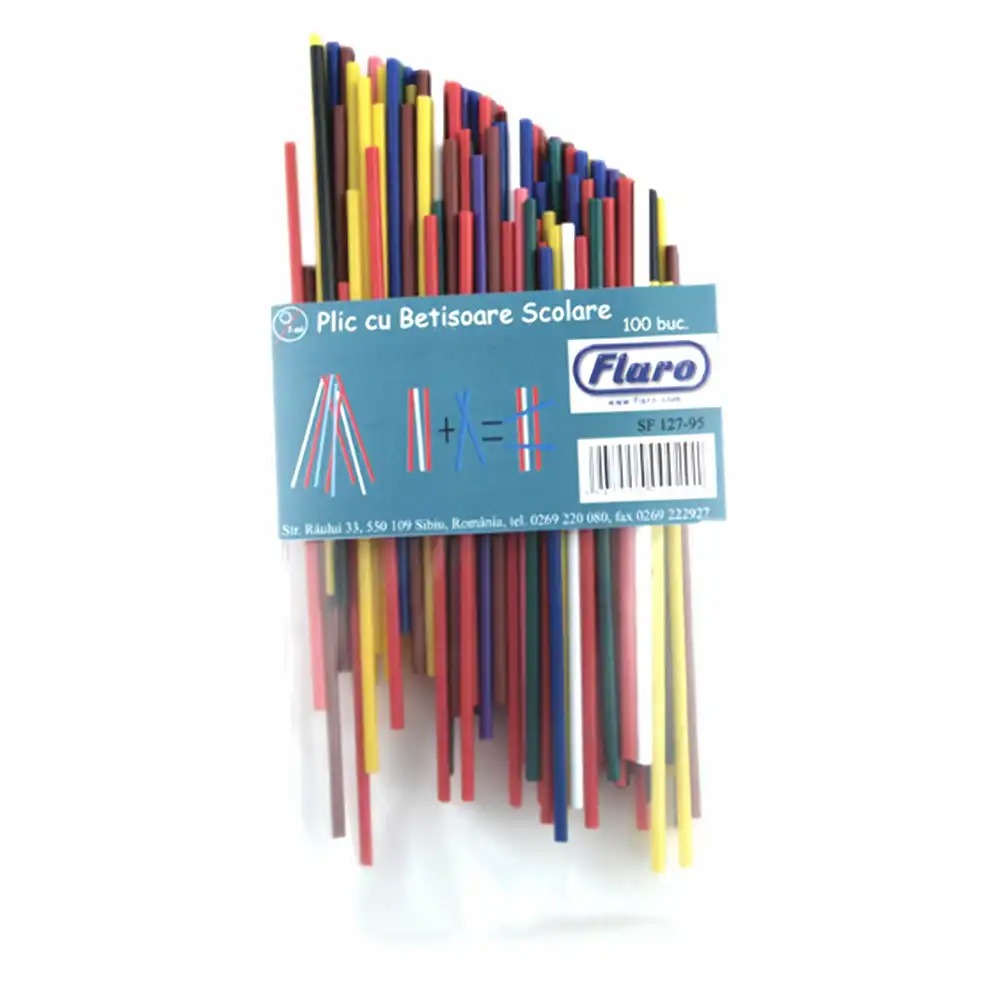 Betisoare Scolare Colorate, 100 buc, Material Plastic, Set Variat