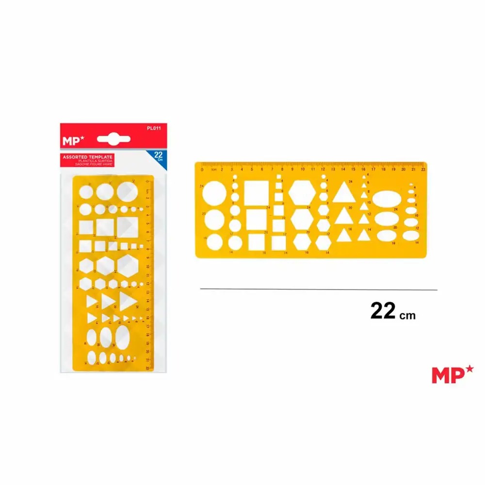 Sablon plastic Main Paper, 22 cm, figuri geometrice, durabil si usor de utilizat