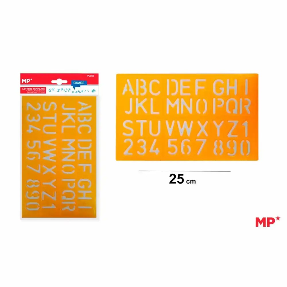 Sablon plastic Main Paper, 25 cm, litere si cifre, pentru desen creativ, durabil, flexibil