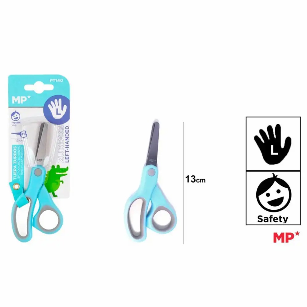 Foarfeca scolara Main Paper pentru stangaci, 13 cm, bleu - Taietura precisa si confort pentru elevii stangaci