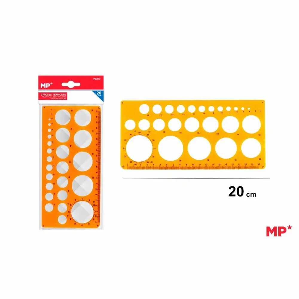Sablon plastic Main Paper, 20 cm, figuri geometrice, durabil si usor de utilizat